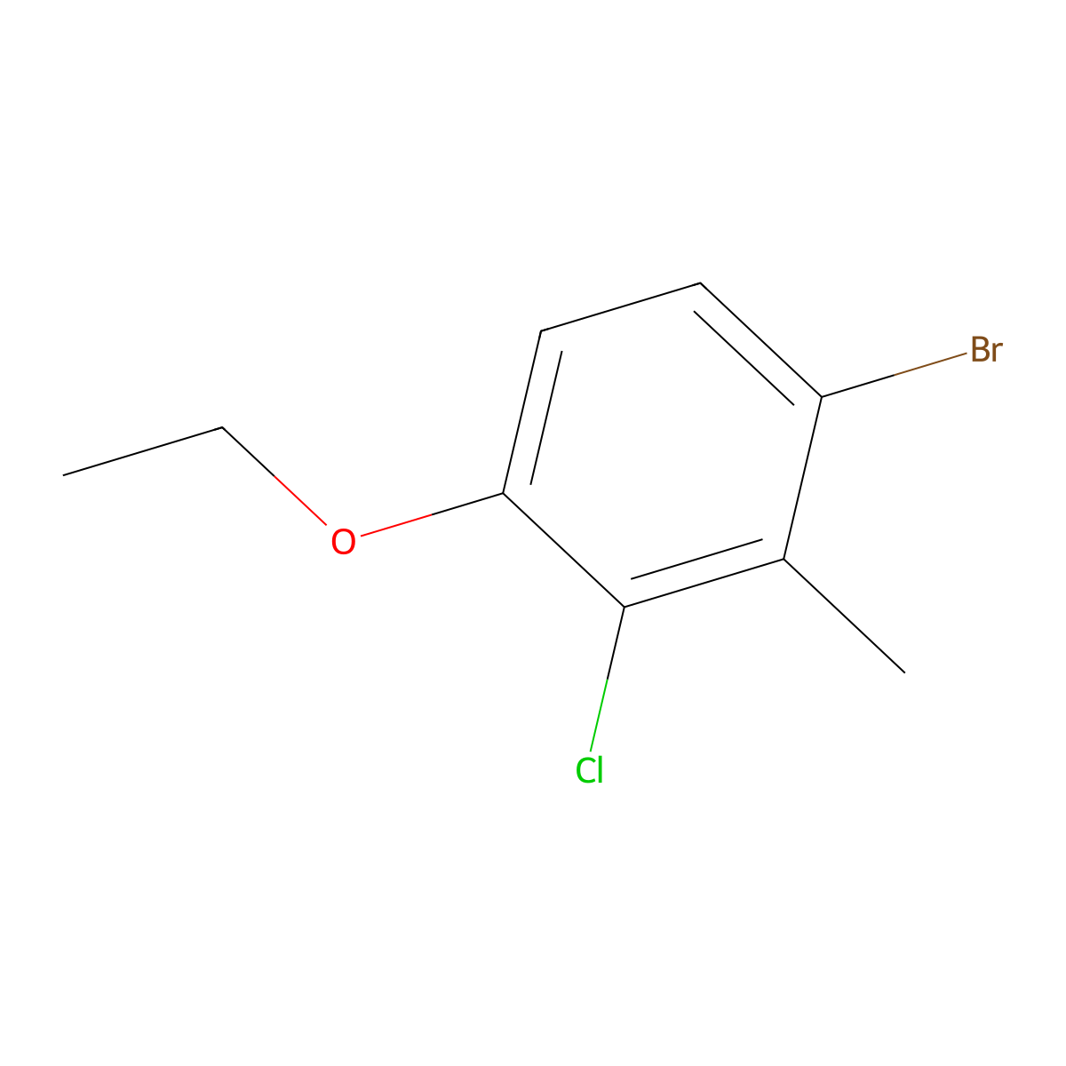 1-Bromo-3-chloro-4-ethoxy-2-methylbenzene molecular structure, CAS 2383566-81-0