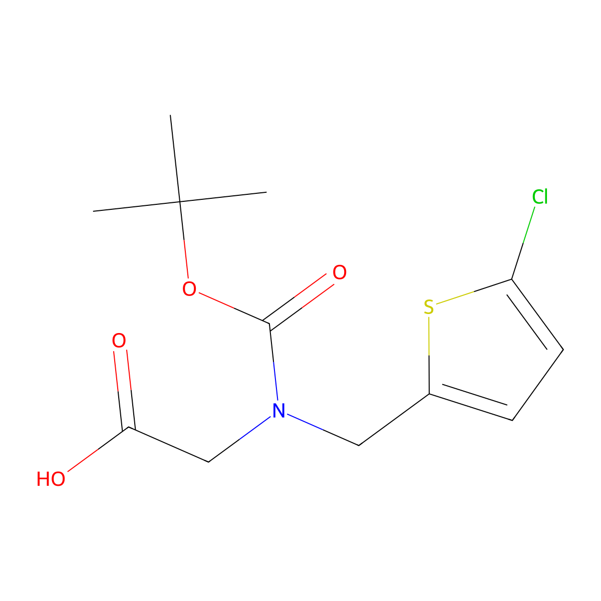 2-{[(Tert-butoxy)carbonyl][(5-chlorothiophen-2-yl)methyl]amino}acetic acid molecular structure, CAS 2383579-06-2