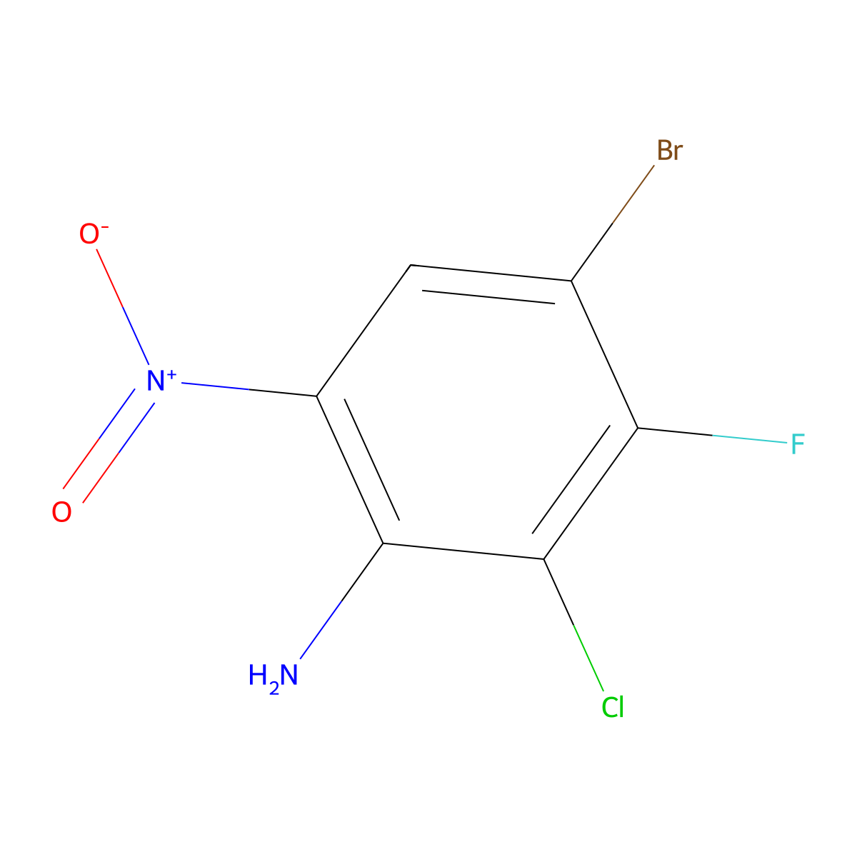 4-Bromo-2-chloro-3-fluoro-6-nitroaniline molecular structure, CAS 2383579-89-1