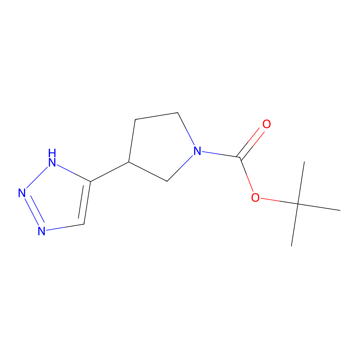 tert-butyl 3-(1H-1,2,3-triazol-5-yl)pyrrolidine-1-carboxylate molecular structure, CAS 2383579-90-4