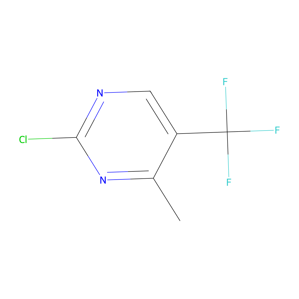 2-Chloro-4-methyl-5-(trifluoromethyl)pyrimidine molecular structure, CAS 2383586-21-6