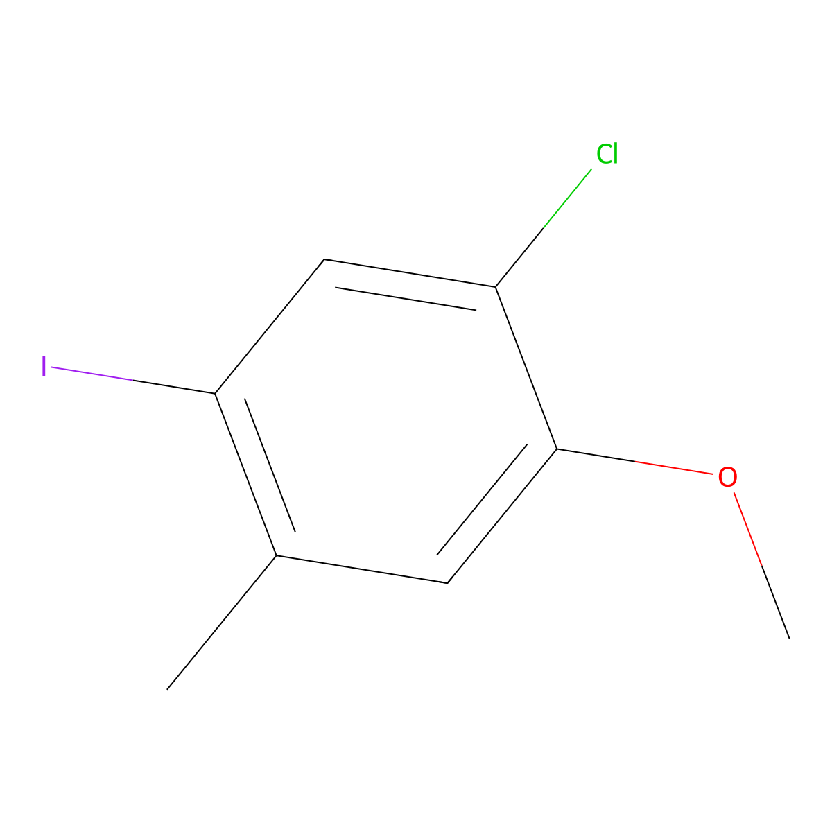 1-Chloro-5-iodo-2-methoxy-4-methylbenzene molecular structure, CAS 2383588-14-3