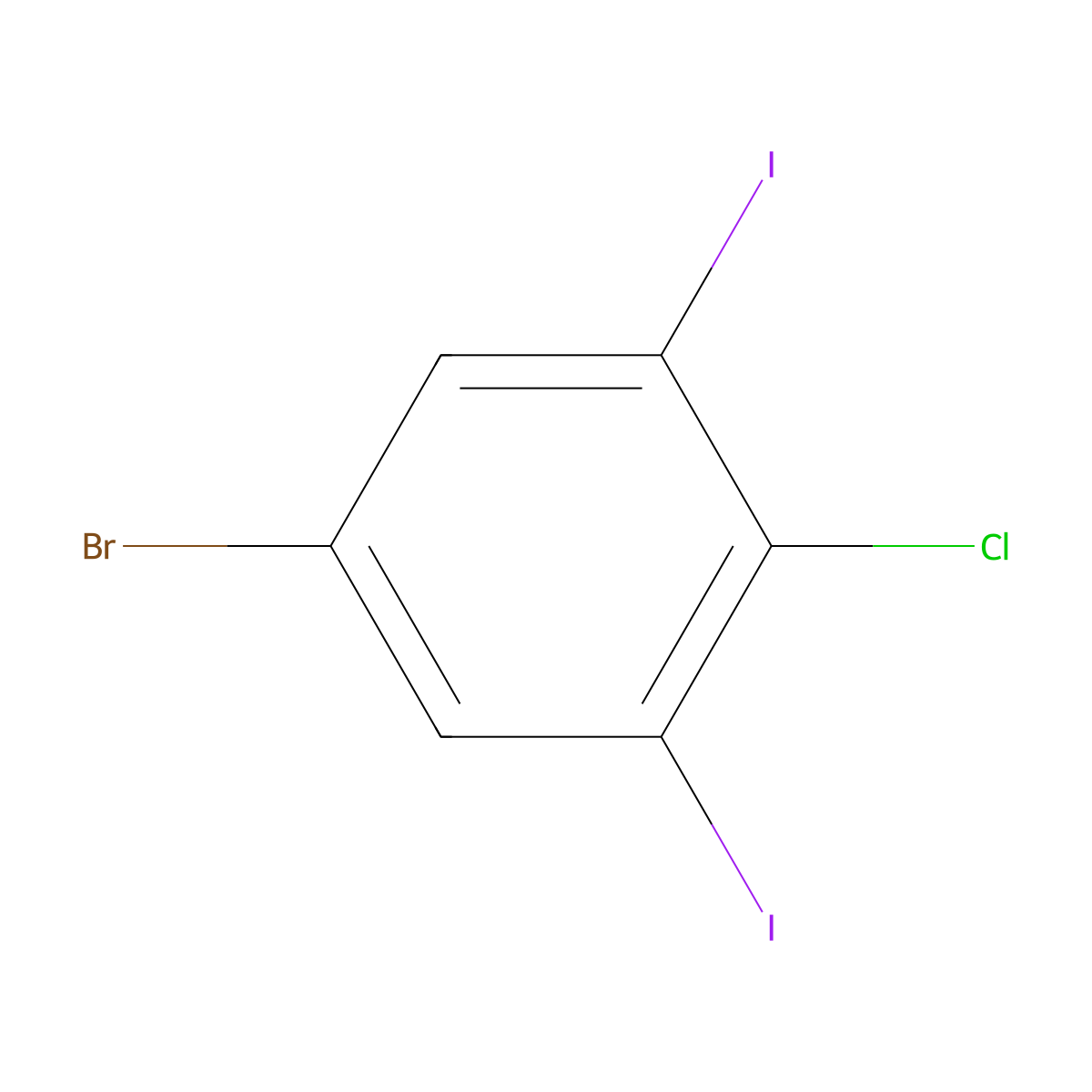 5-Bromo-2-chloro-1,3-diiodobenzene molecular structure, CAS 2383588-60-9