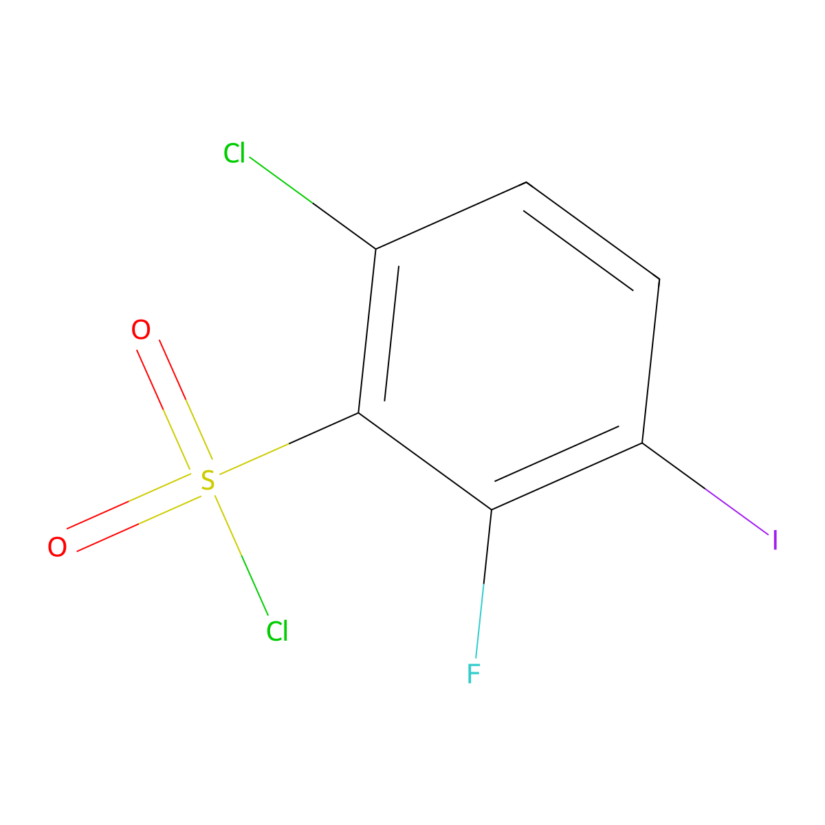 6-Chloro-2-fluoro-3-iodobenzene-1-sulfonyl chloride molecular structure, CAS 2383595-10-4