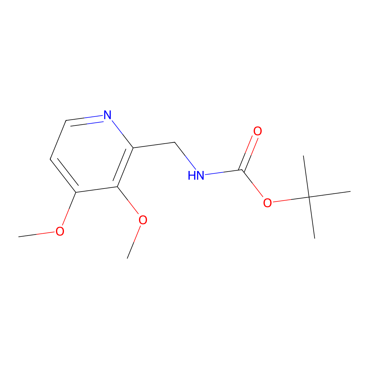 tert-butyl N-[(3,4-dimethoxypyridin-2-yl)methyl]carbamate molecular structure, CAS 2383601-42-9