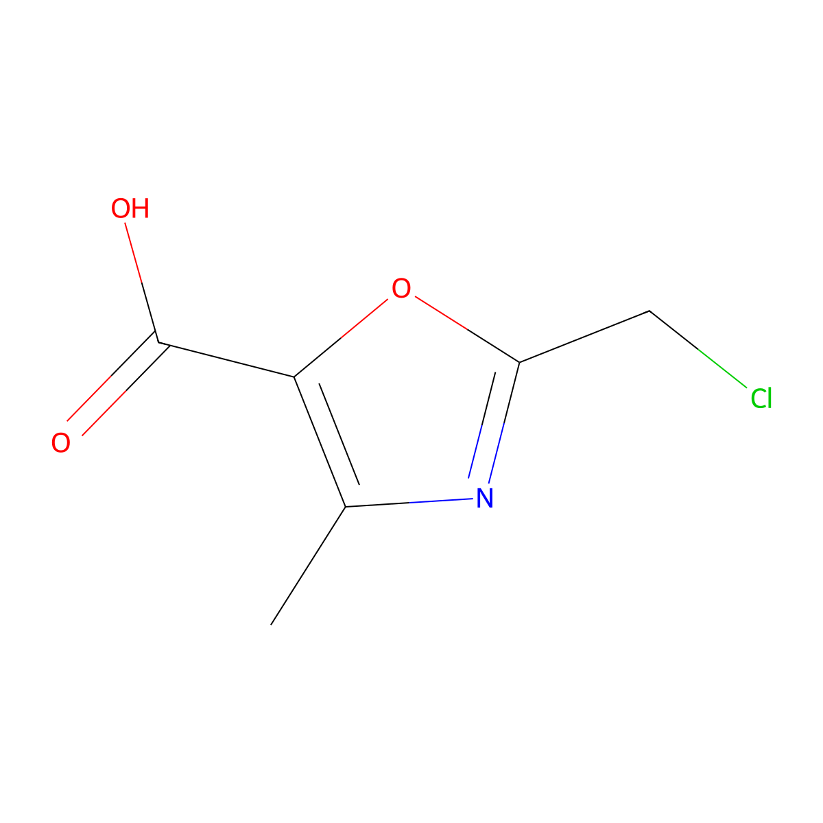 2-(Chloromethyl)-4-methyl-1,3-oxazole-5-carboxylic acid molecular structure, CAS 2383608-83-9