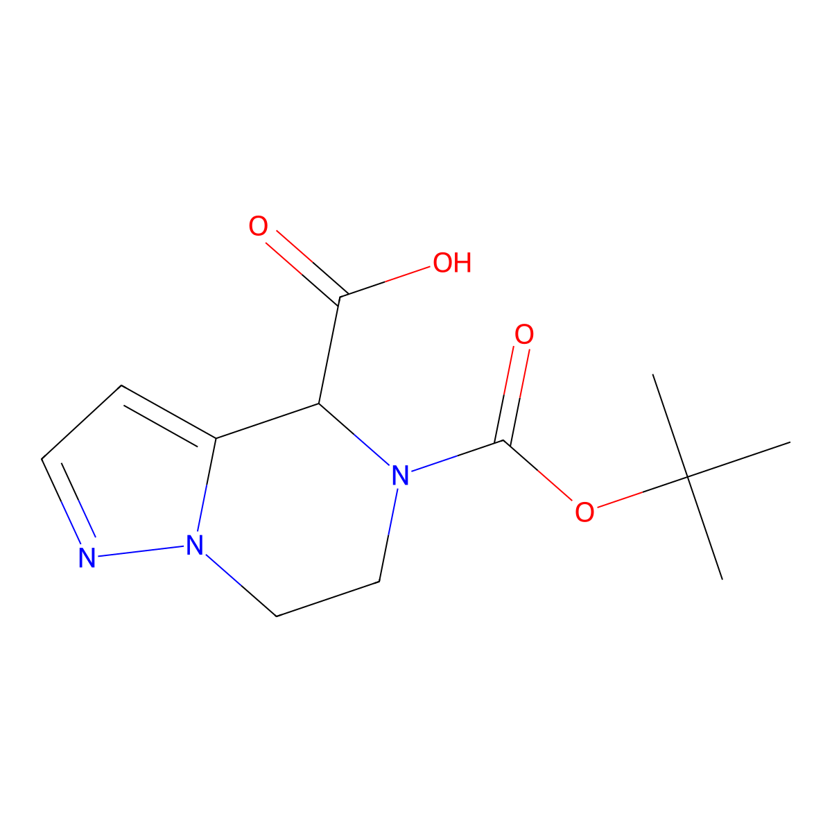 5-[(tert-butoxy)carbonyl]-4H,5H,6H,7H-pyrazolo[1,5-a]pyrazine-4-carboxylic acid molecular structure, CAS 2383612-20-0