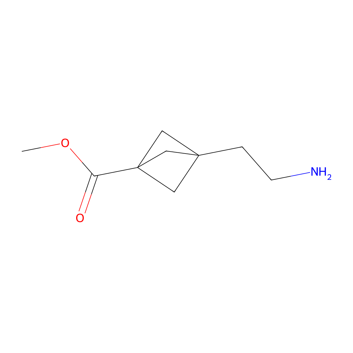 Methyl 3-(2-aminoethyl)bicyclo[1.1.1]pentane-1-carboxylate molecular structure, CAS 2383612-48-2