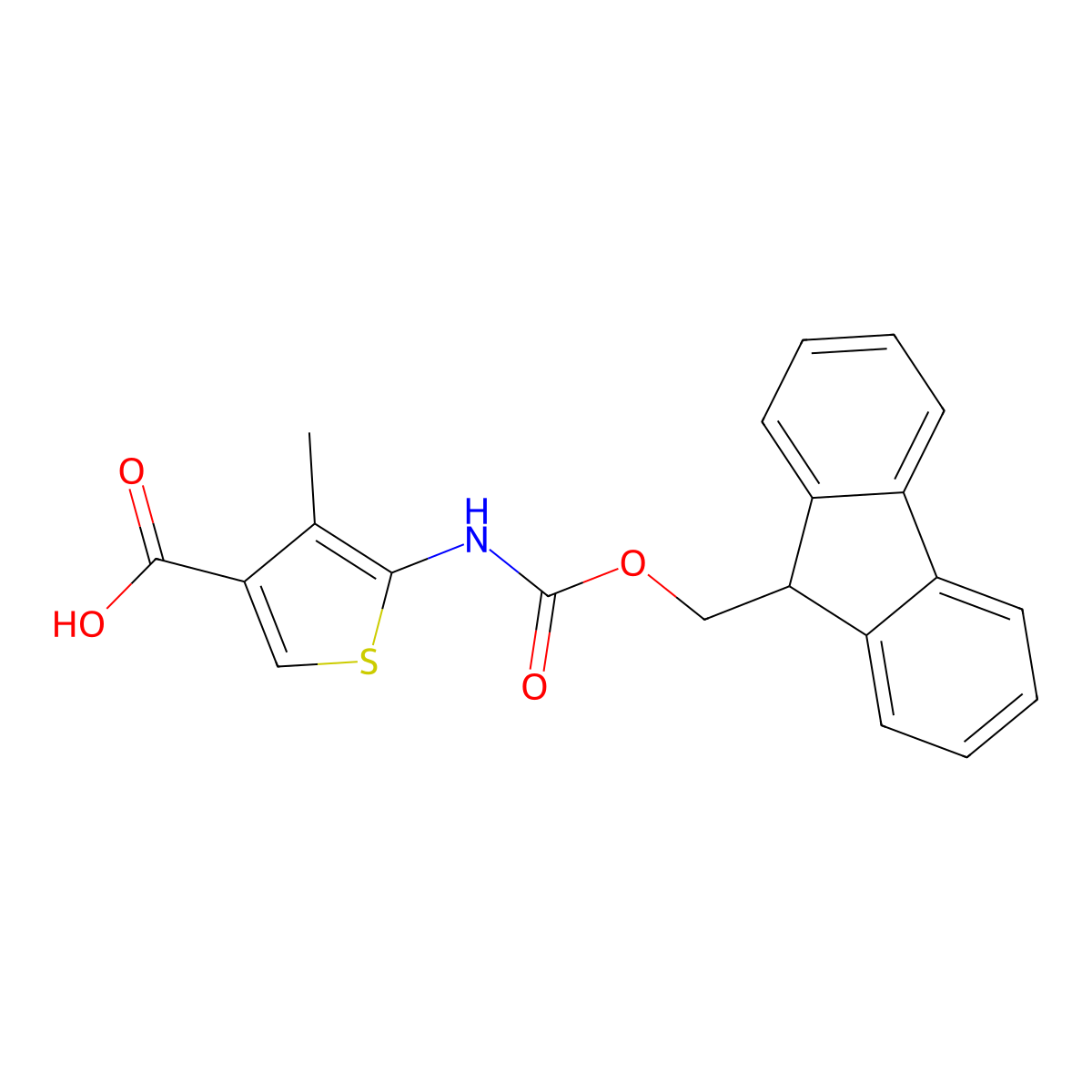 5-({[(9H-fluoren-9-yl)methoxy]carbonyl}amino)-4-methylthiophene-3-carboxylic acid molecular structure, CAS 2383616-66-6