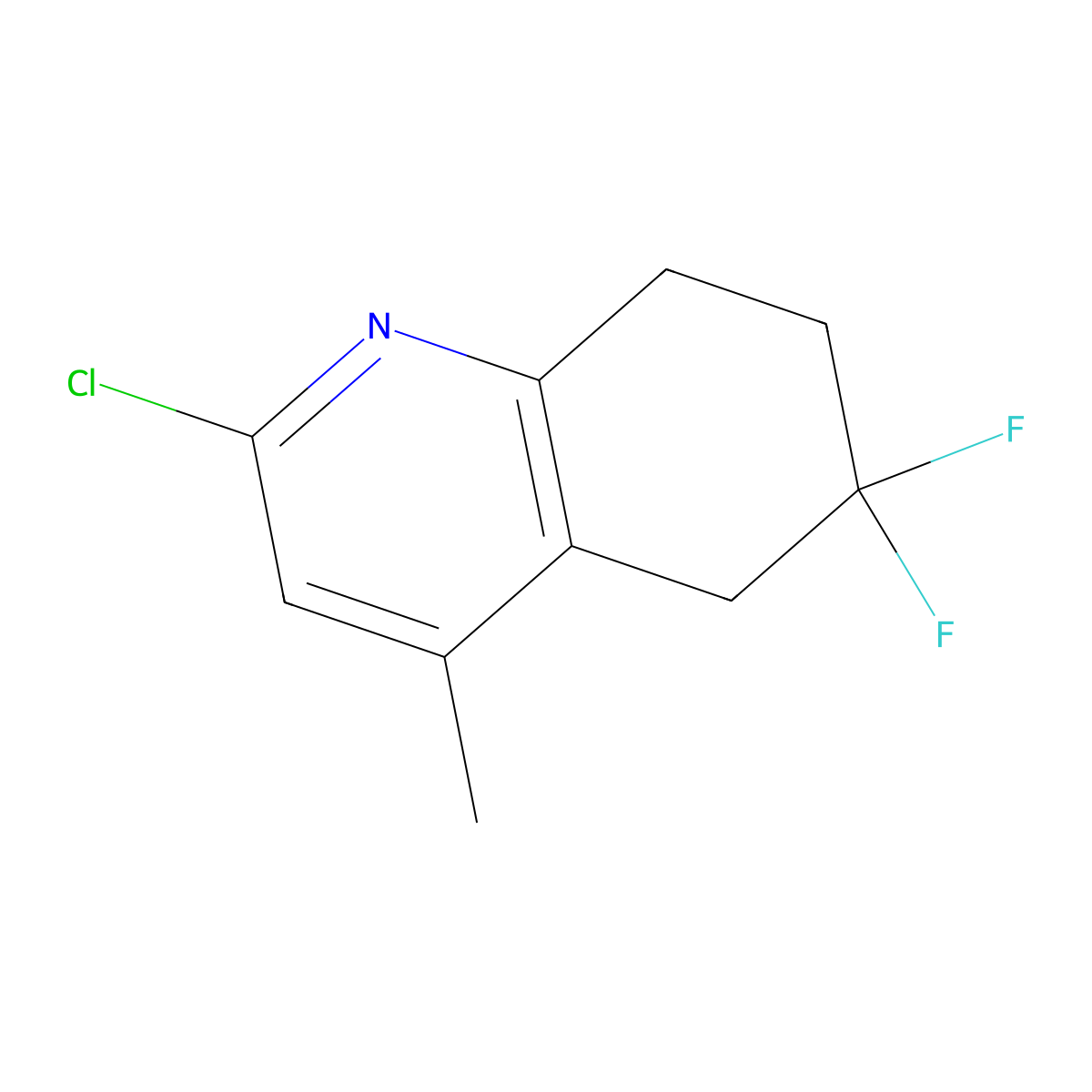 2-Chloro-6,6-difluoro-4-methyl-5,6,7,8-tetrahydroquinoline molecular structure, CAS 2383620-70-8