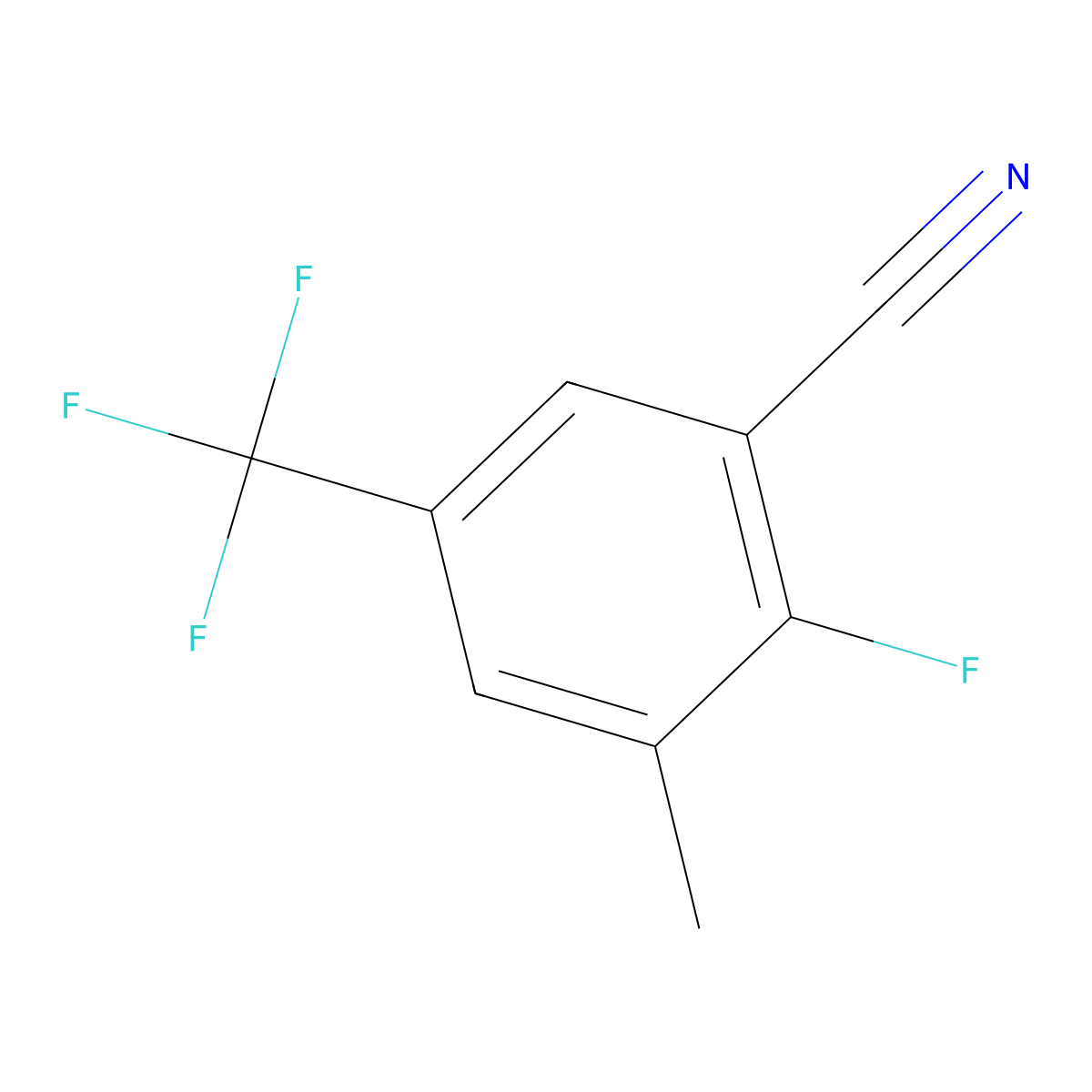 2-Fluoro-3-methyl-5-(trifluoromethyl)benzonitrile molecular structure, CAS 2383627-27-6