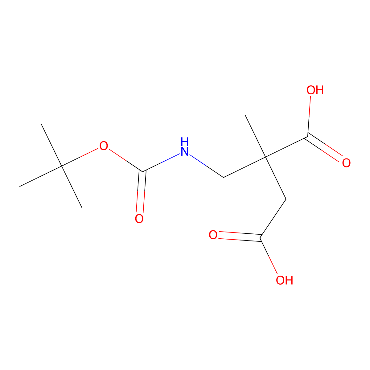 2-({[(Tert-butoxy)carbonyl]amino}methyl)-2-methylbutanedioic acid molecular structure, CAS 2383627-78-7