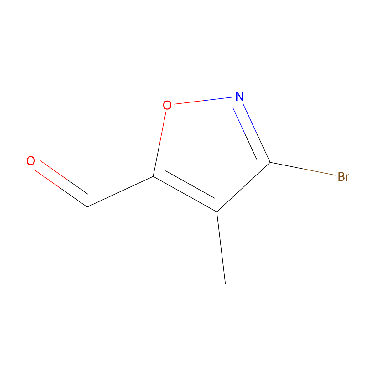 3-Bromo-4-methyl-1,2-oxazole-5-carbaldehyde molecular structure, CAS 2383639-40-3