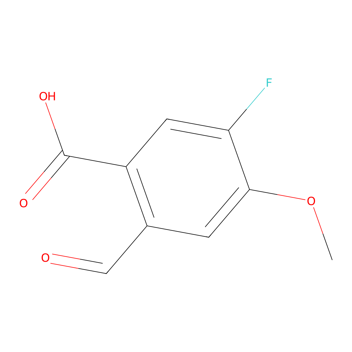5-Fluoro-2-formyl-4-methoxybenZoic acid molecular structure, CAS 2383640-42-2