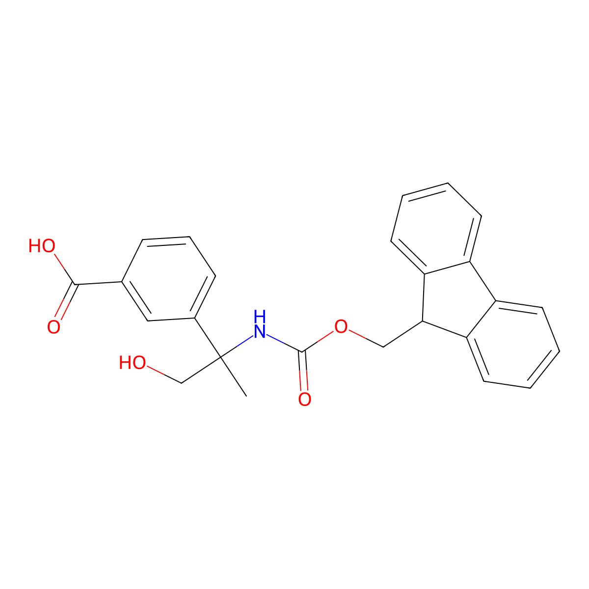 3-[2-({[(9H-fluoren-9-yl)methoxy]carbonyl}amino)-1-hydroxypropan-2-yl]benzoic acid molecular structure, CAS 2383646-56-6