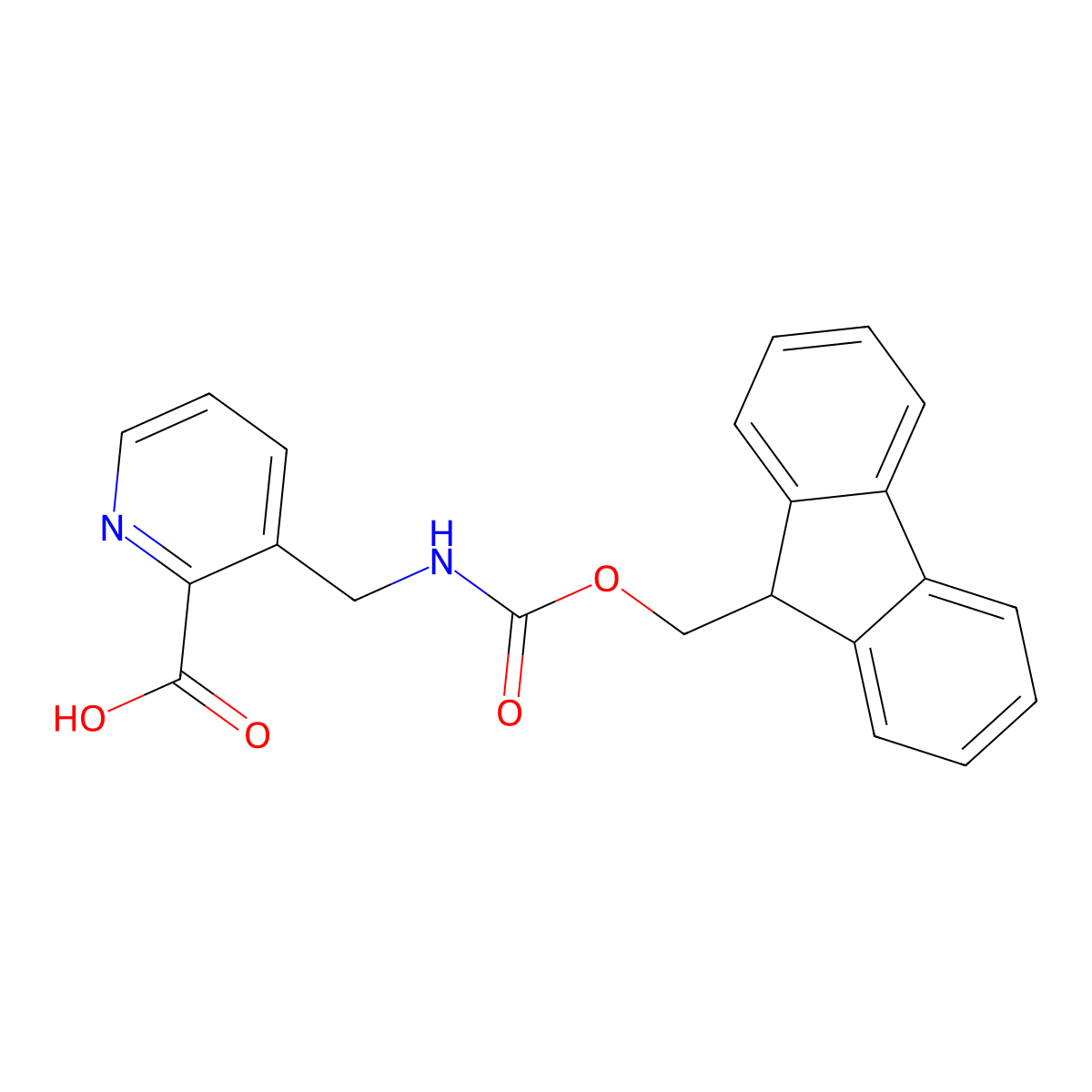 3-[({[(9H-fluoren-9-yl)methoxy]carbonyl}amino)methyl]pyridine-2-carboxylic acid molecular structure, CAS 2383647-27-4