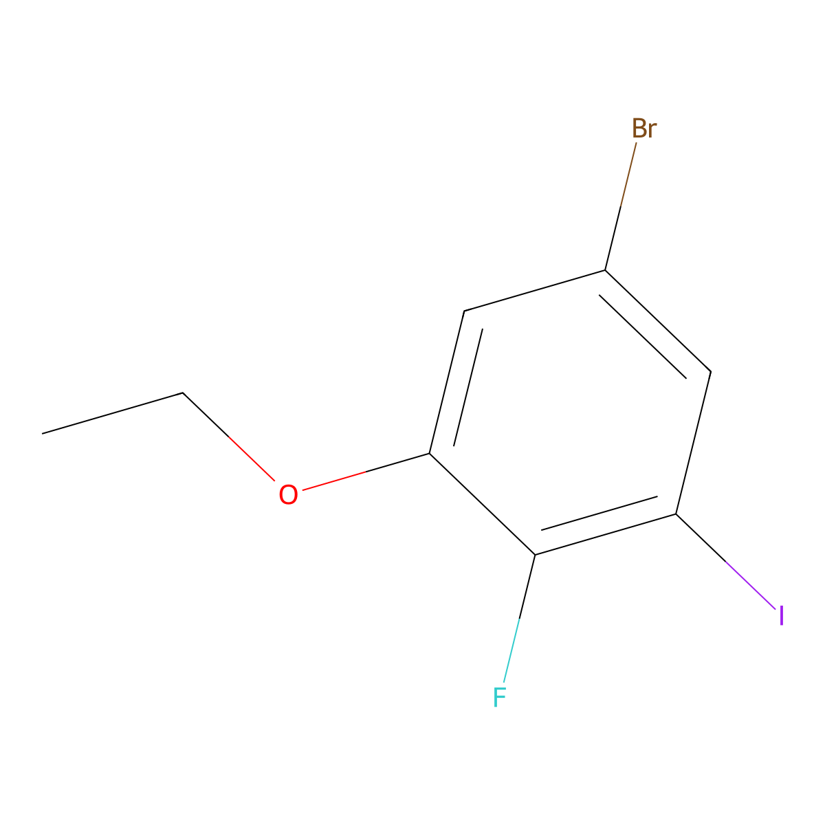 5-Bromo-1-ethoxy-2-fluoro-3-iodobenzene molecular structure, CAS 2383648-70-0