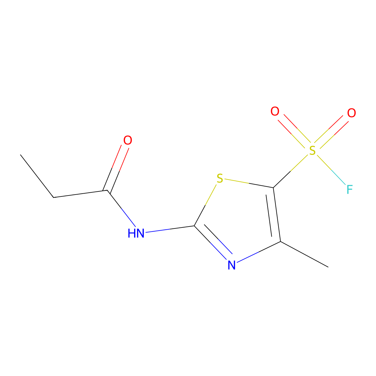 4-Methyl-2-propanamido-1,3-thiazole-5-sulfonyl fluoride molecular structure, CAS 2383651-67-8