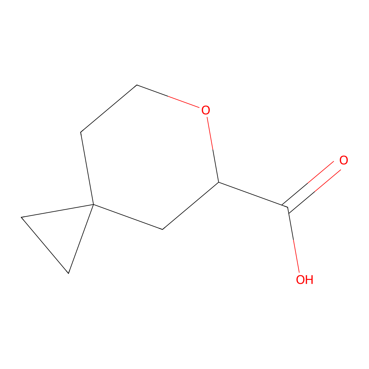 6-Oxaspiro[2.5]octane-5-carboxylic acid molecular structure, CAS 2383651-96-3