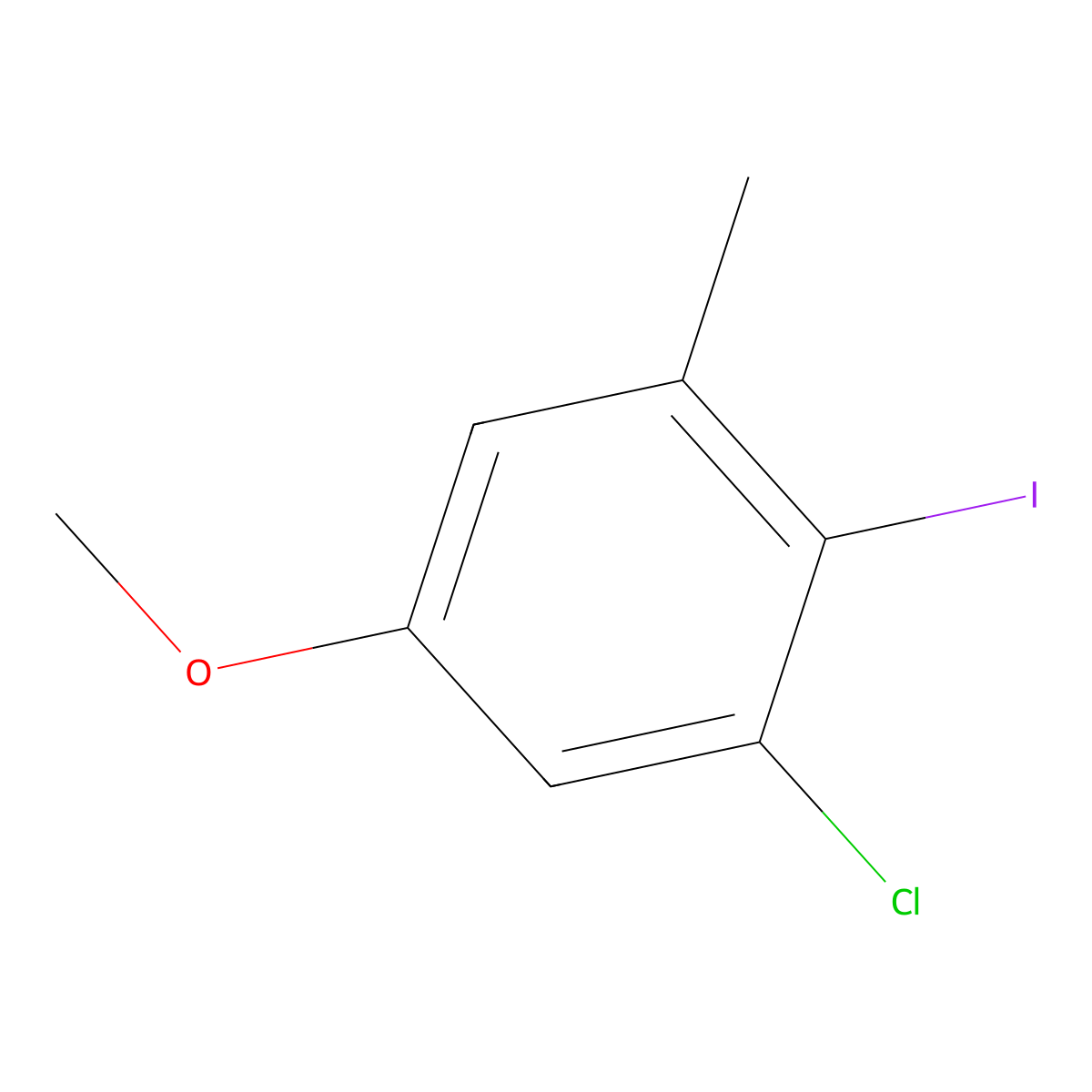 1-Chloro-2-iodo-5-methoxy-3-methylbenZene molecular structure, CAS 2383652-62-6