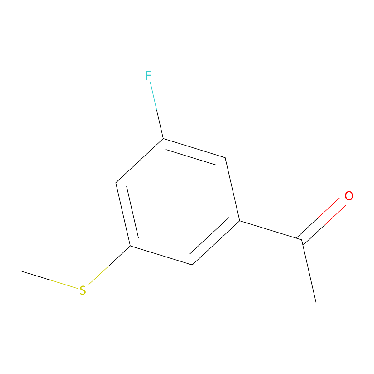 1-(3-Fluoro-5-(methylthio)phenyl)ethanone molecular structure, CAS 2383654-34-8