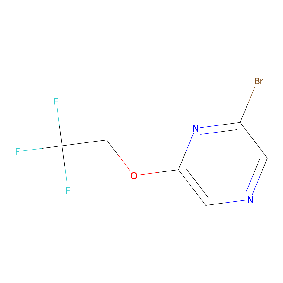 2-Bromo-6-(2,2,2-trifluoroethoxy)pyrazine molecular structure, CAS 2383664-66-0