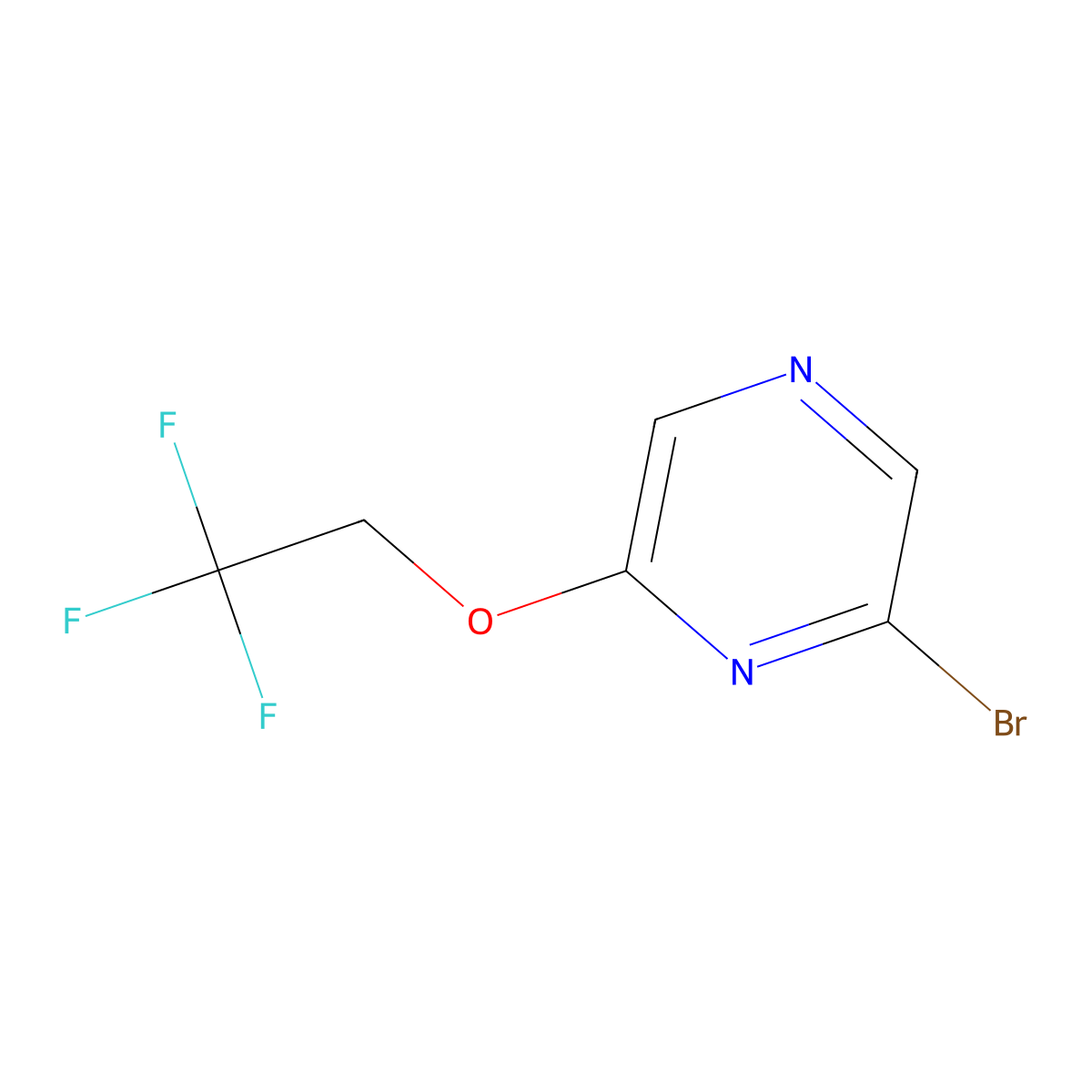 2-Bromo-6-(2,2,2-trifluoroethoxy)pyrazine molecular structure, CAS 2383664-66-0