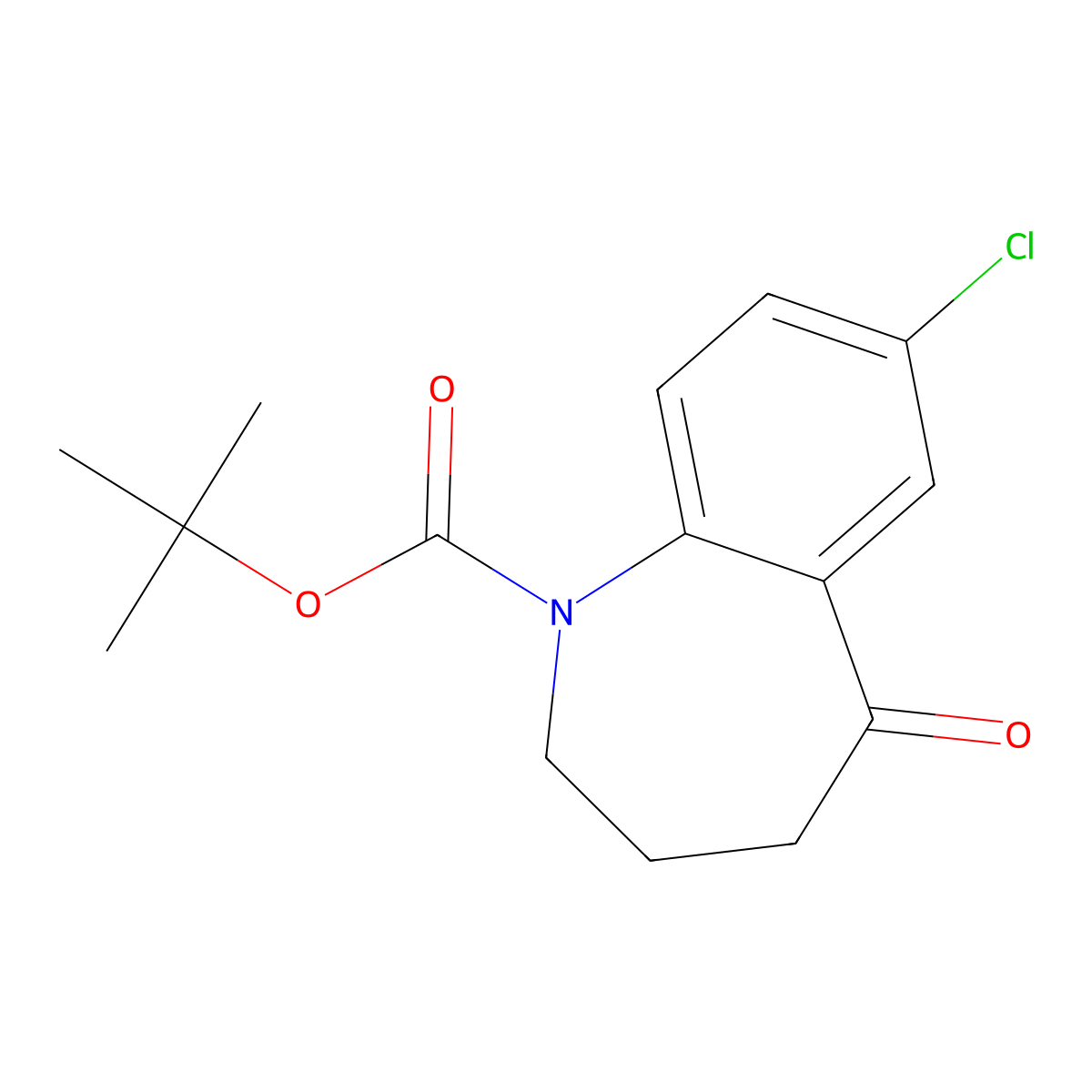 tert-butyl 7-chloro-5-oxo-2,3,4,5-tetrahydro-1H-1-benzazepine-1-carboxylate molecular structure, CAS 2383664-97-7
