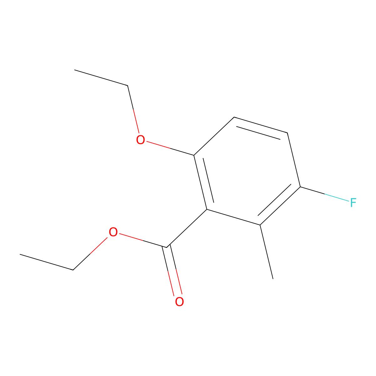 Ethyl 6-ethoxy-3-fluoro-2-methylbenzoate molecular structure, CAS 2383669-81-4