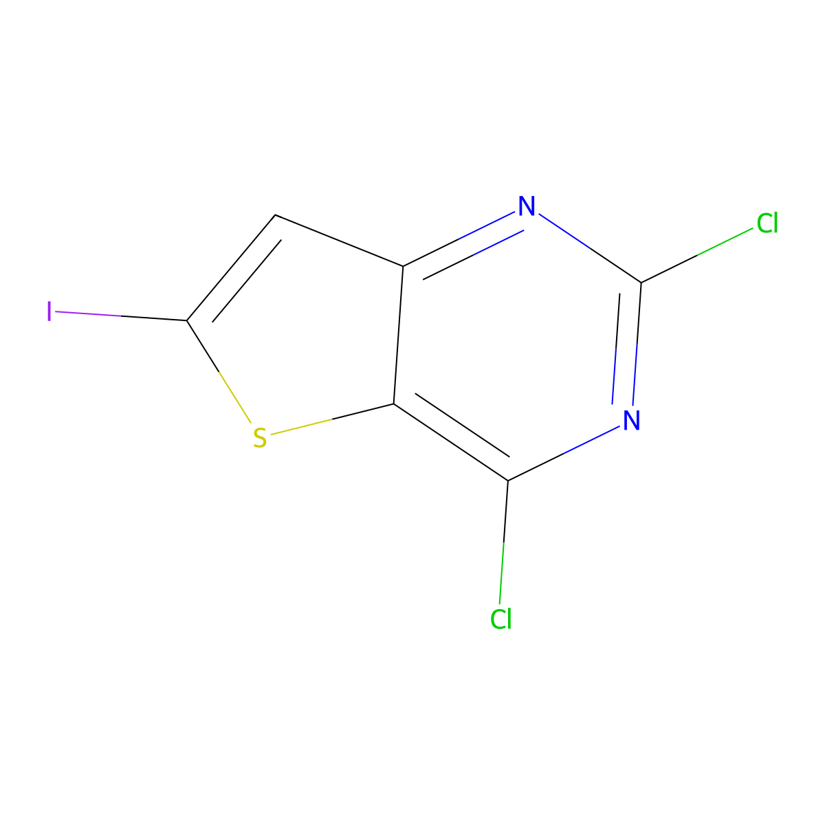 2,4-Dichloro-6-iodothieno[3,2-d]pyrimidine molecular structure, CAS 2383670-59-3