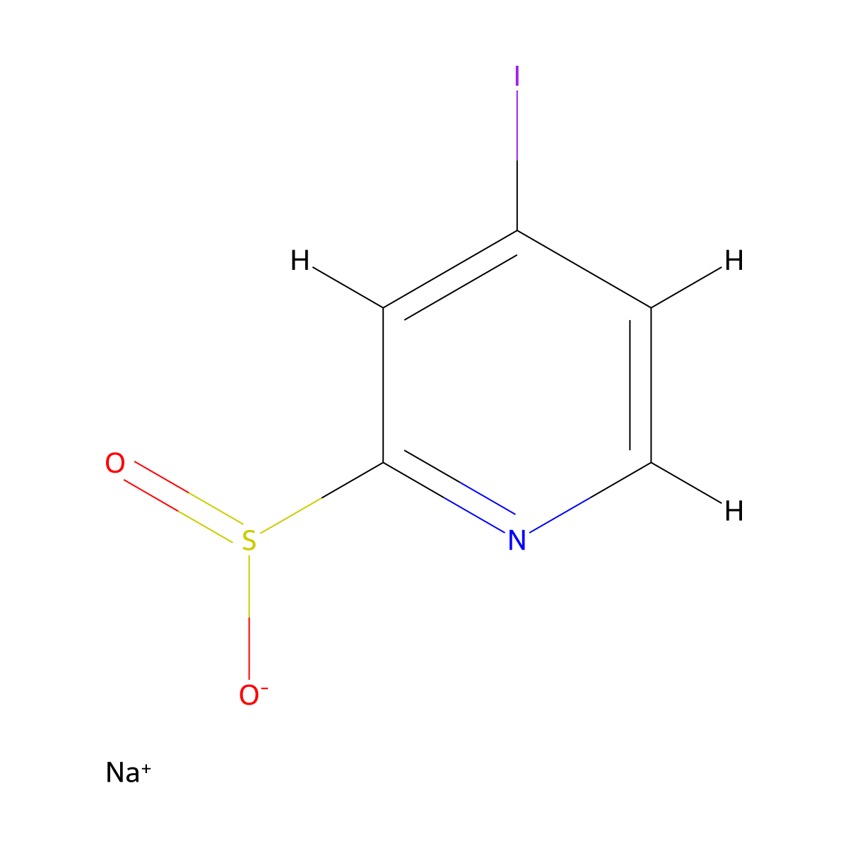 Sodium 4-iodopyridine-2-sulfinate molecular structure, CAS 2383675-24-7