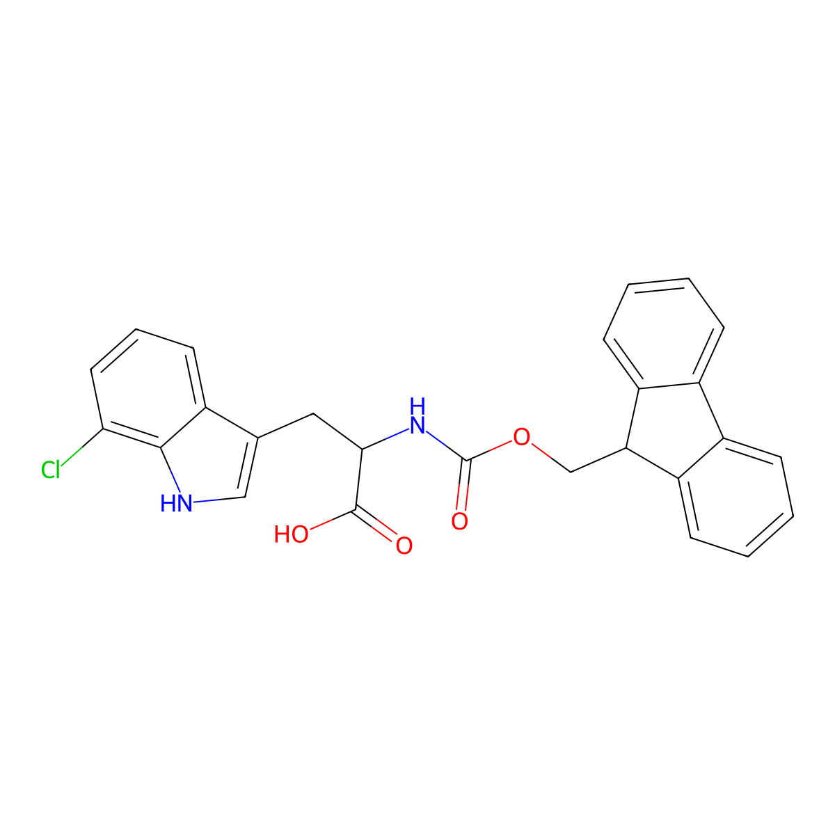 N-Fmoc-7-chloro-DL-tryptophan molecular structure, CAS 2383684-64-6