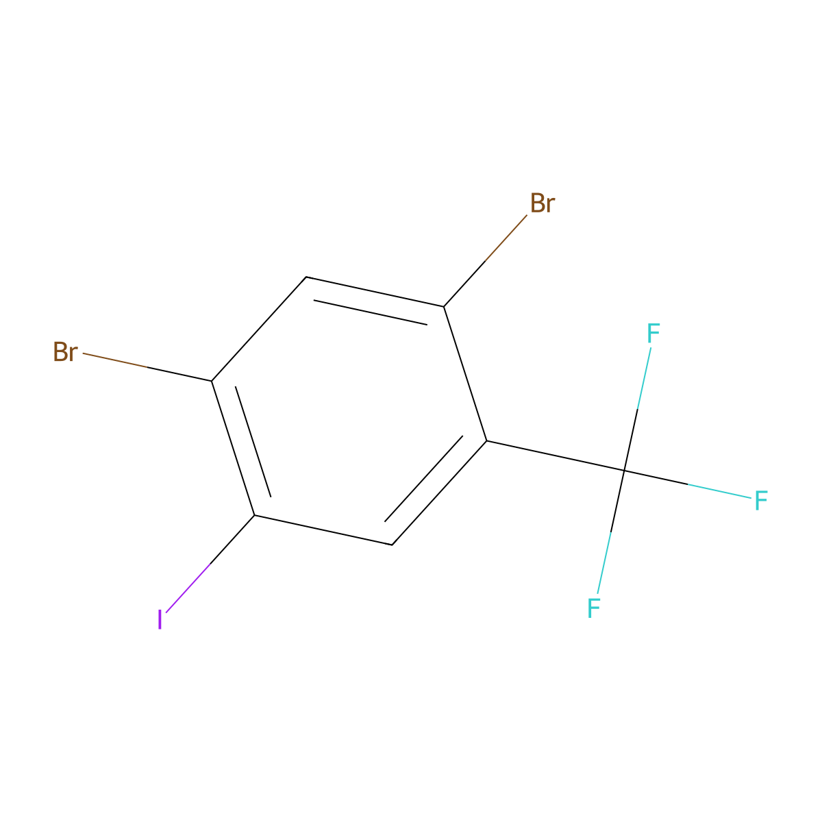 1,5-Dibromo-2-iodo-4-(trifluoromethyl)benzene molecular structure, CAS 2383685-84-3