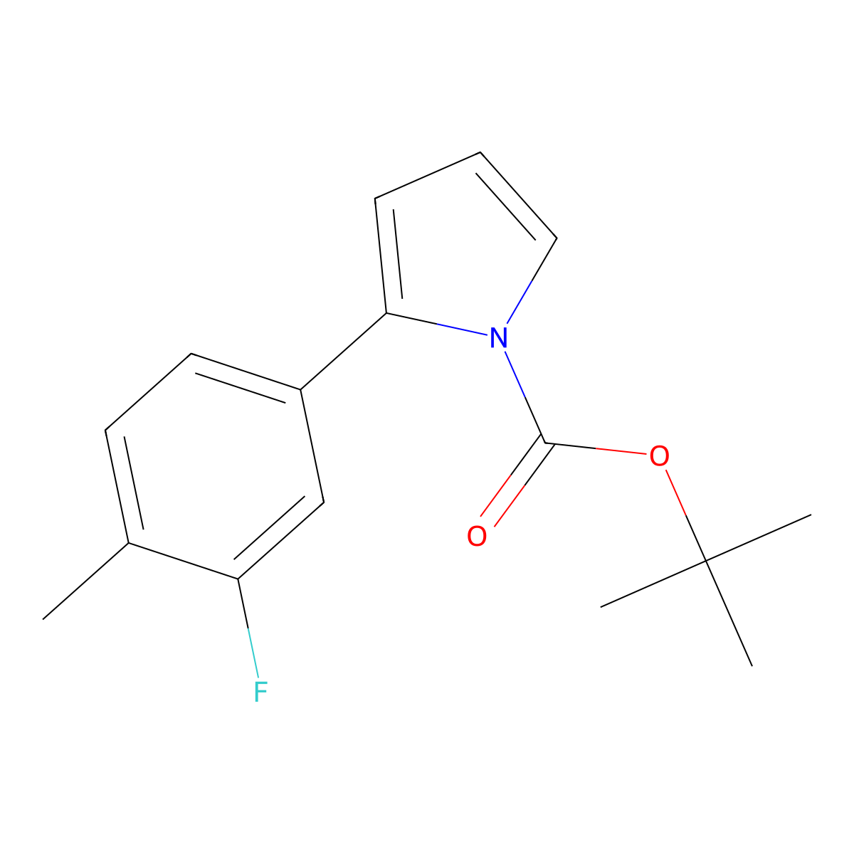 Tert-butyl 2-(3-fluoro-4-methylphenyl)-1H-pyrrole-1-carboxylate molecular structure, CAS 2383685-85-4