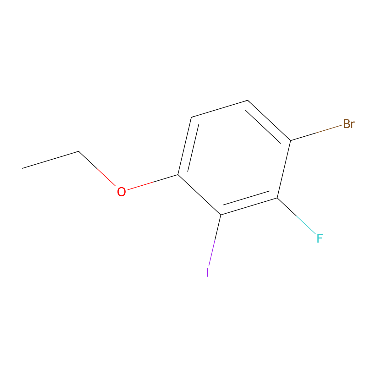1-Bromo-4-ethoxy-2-fluoro-3-iodobenzene molecular structure, CAS 2383689-87-8