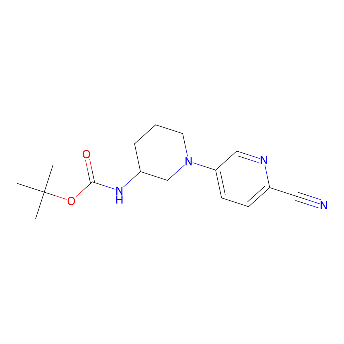tert-butyl N-[1-(6-cyanopyridin-3-yl)piperidin-3-yl]carbamate molecular structure, CAS 2383690-76-2