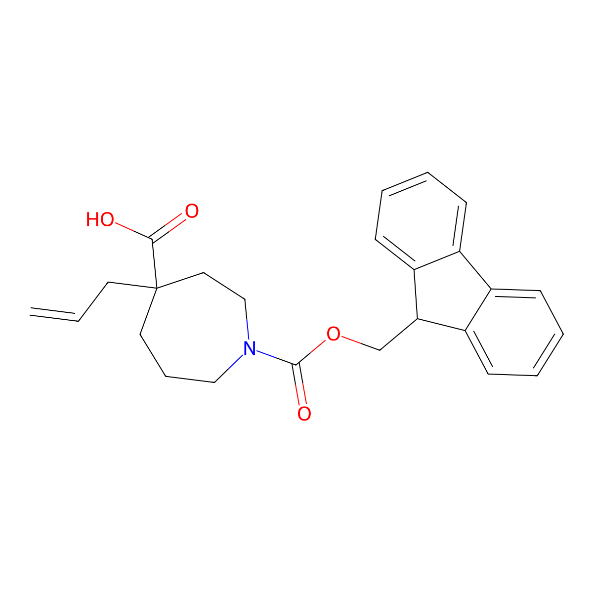 1-{[(9H-fluoren-9-yl)methoxy]carbonyl}-4-(prop-2-en-1-yl)azepane-4-carboxylic acid molecular structure, CAS 2383693-17-0