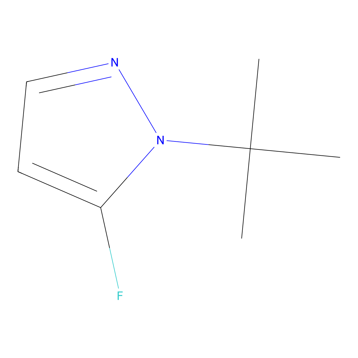 1-tert-butyl-5-fluoro-1H-pyrazole molecular structure, CAS 2383695-34-7