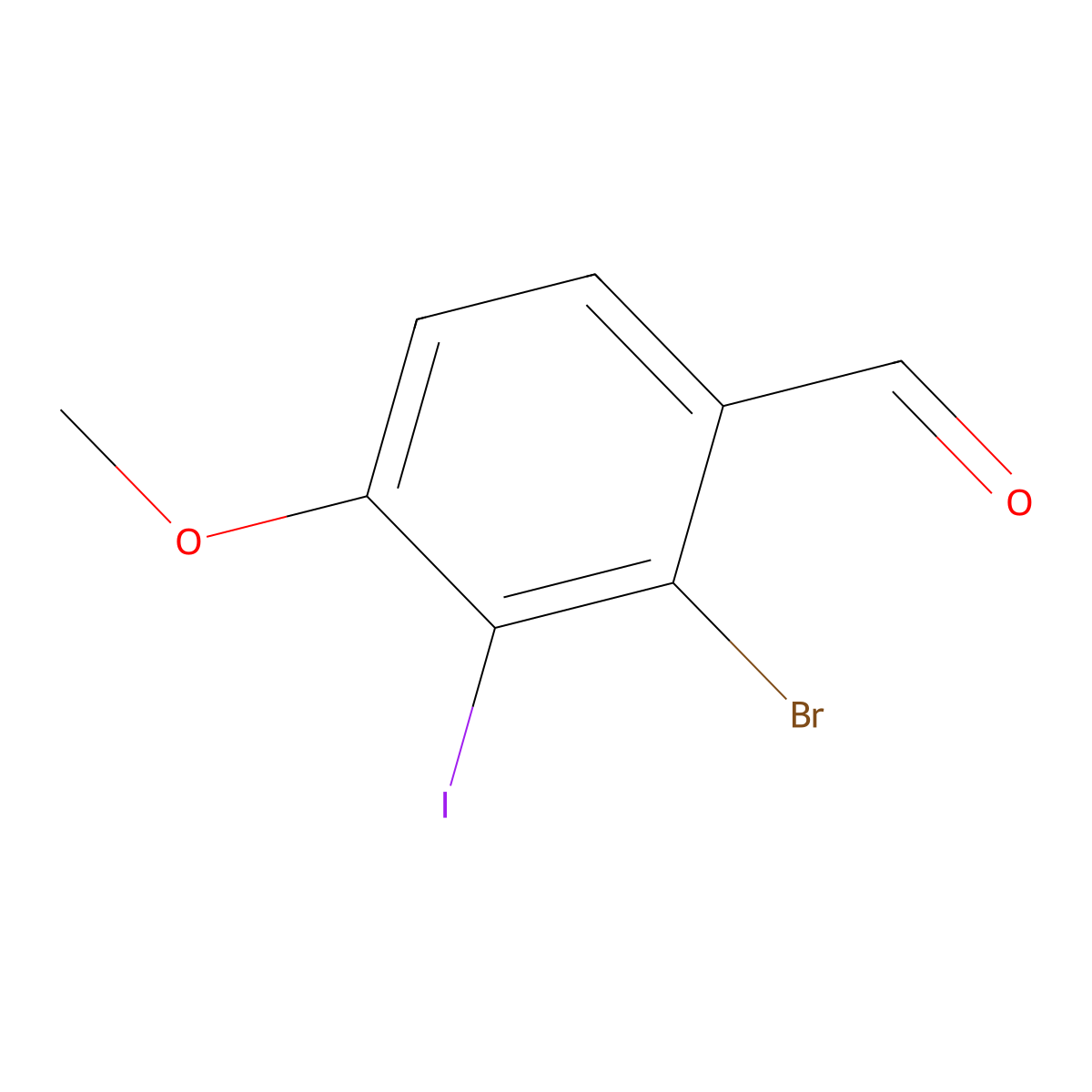 2-Bromo-3-iodo-4-methoxybenzaldehyde molecular structure, CAS 2383695-42-7