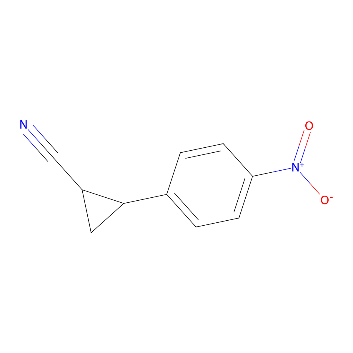 2-(4-Nitrophenyl)cyclopropane-1-carbonitrile molecular structure, CAS 2383699-93-0