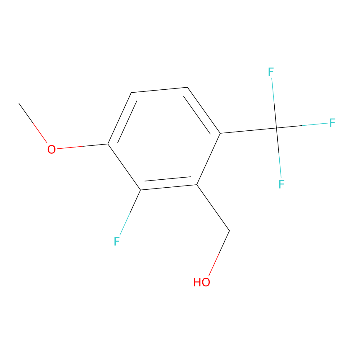 (2-Fluoro-3-methoxy-6-(trifluoromethyl)phenyl)methanol molecular structure, CAS 2383700-82-9