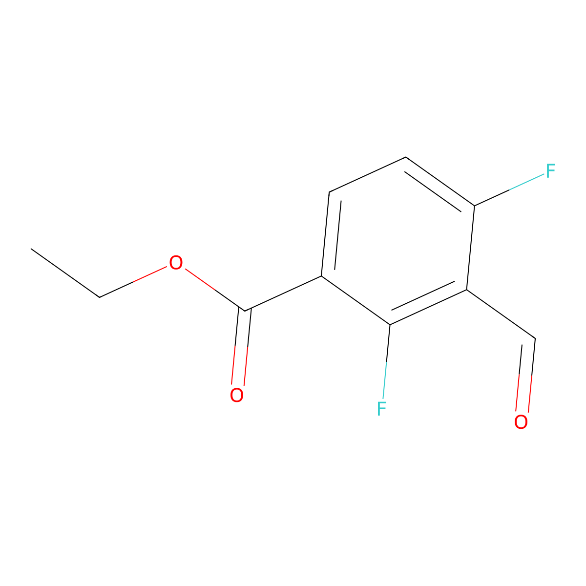 Ethyl 2,4-difluoro-3-formylbenzoate molecular structure, CAS 2383707-63-7
