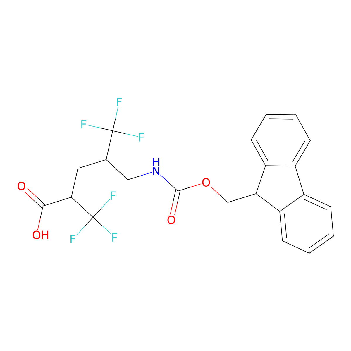 4-[({[(9H-fluoren-9-yl)methoxy]carbonyl}amino)methyl]-5,5,5-trifluoro-2-(trifluoromethyl)pentanoic acid molecular structure, CAS 2383713-66-2