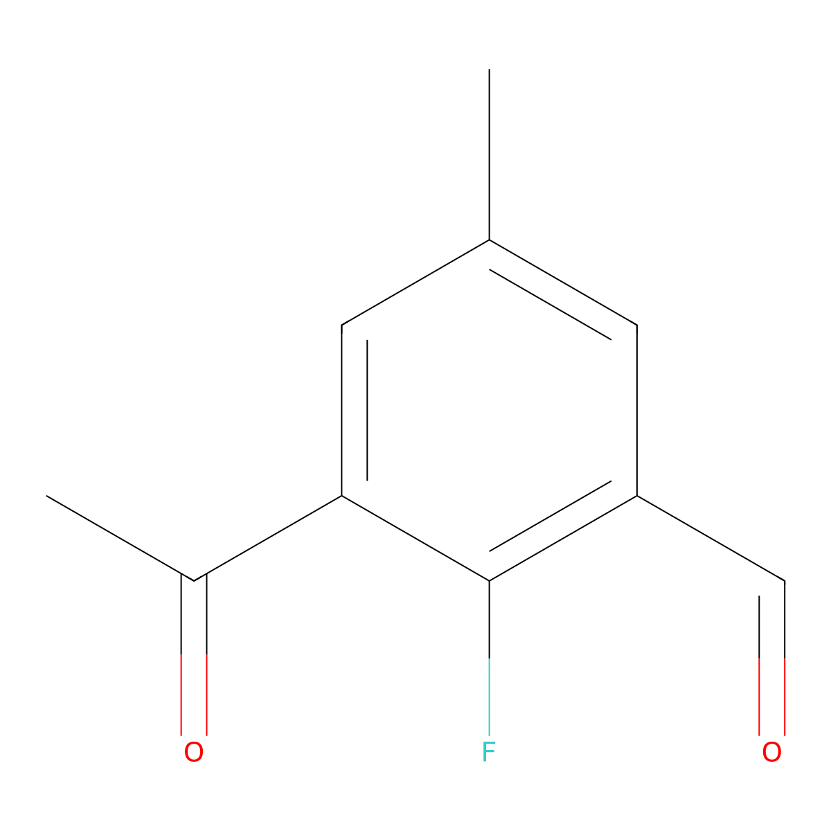 3-Acetyl-2-fluoro-5-methylbenzaldehyde molecular structure, CAS 2383715-28-2