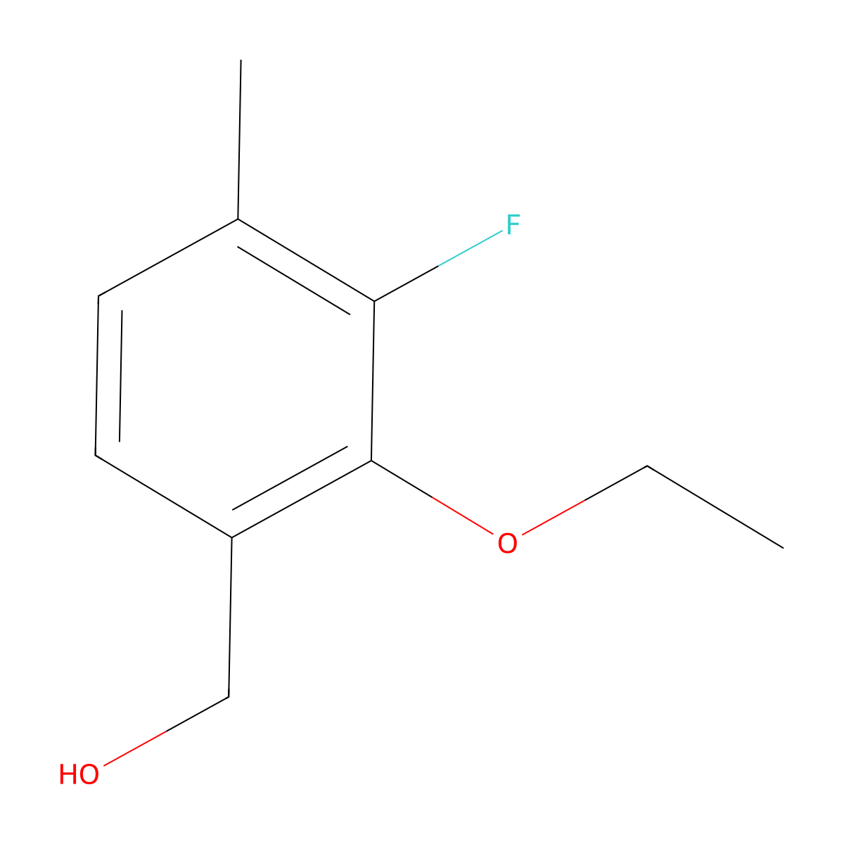 (2-Ethoxy-3-fluoro-4-methylphenyl)methanol molecular structure, CAS 2383719-95-5