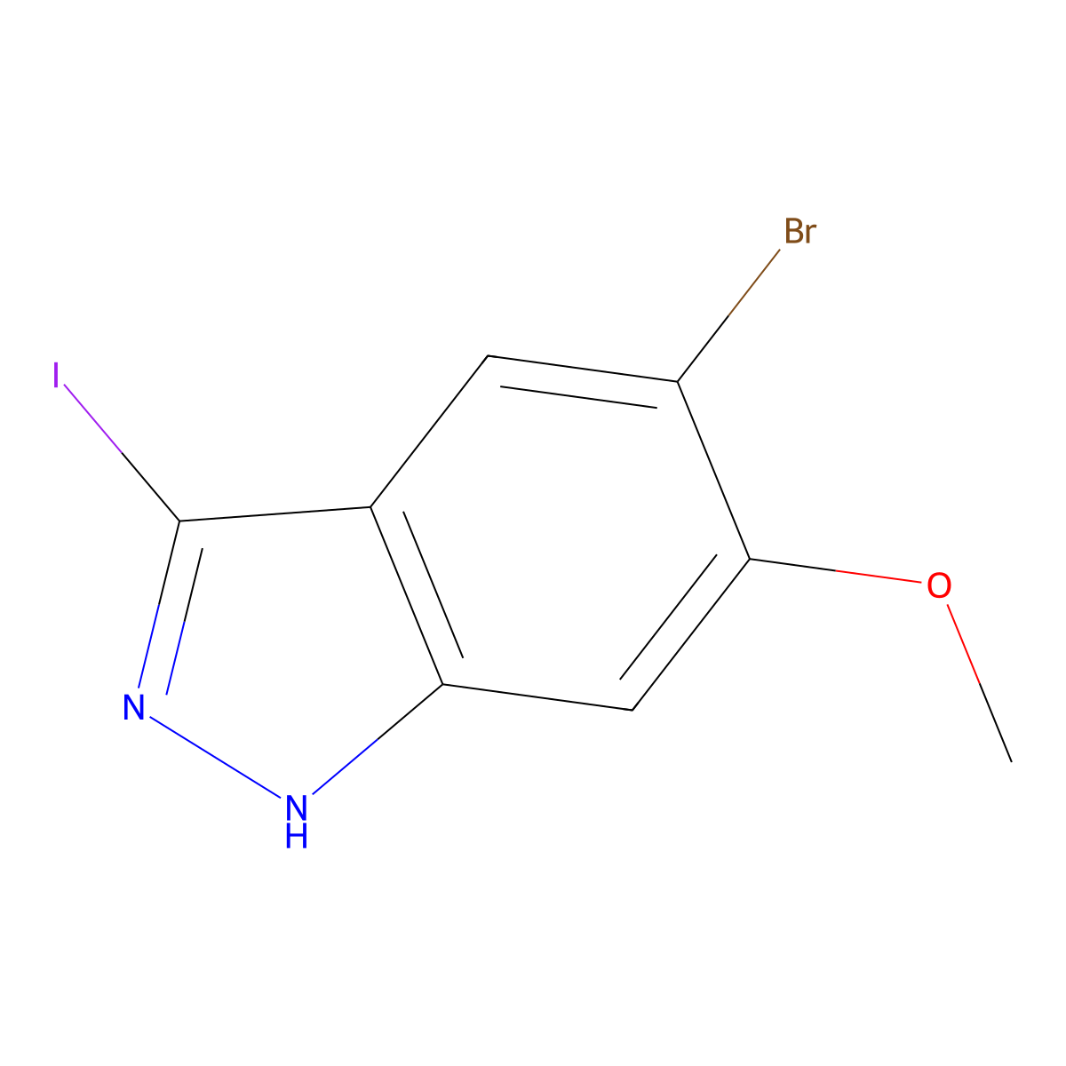 5-Bromo-3-iodo-6-methoxy-1H-indazole molecular structure, CAS 2383720-96-3