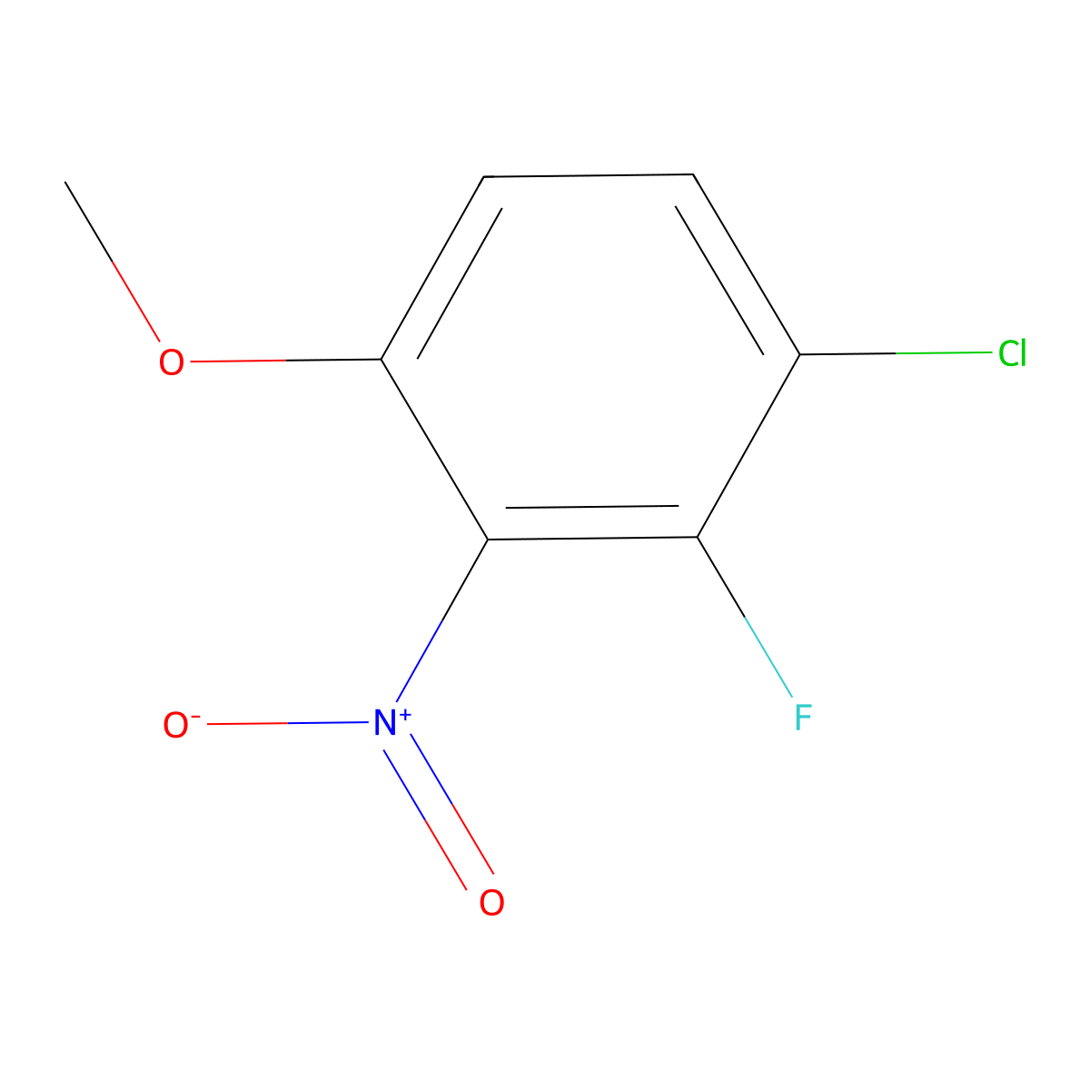 1-Chloro-2-fluoro-4-methoxy-3-nitrobenzene molecular structure, CAS 2383731-04-0