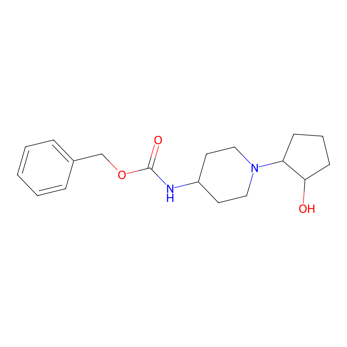 benzyl N-[1-(2-hydroxycyclopentyl)piperidin-4-yl]carbamate molecular structure, CAS 2383731-36-8