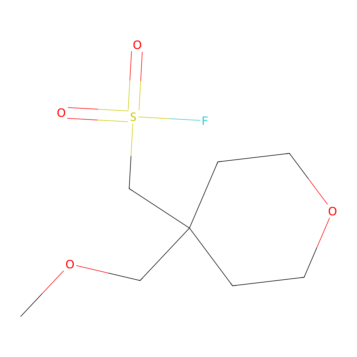 [4-(Methoxymethyl)oxan-4-yl]methanesulfonyl fluoride molecular structure, CAS 2383735-74-6