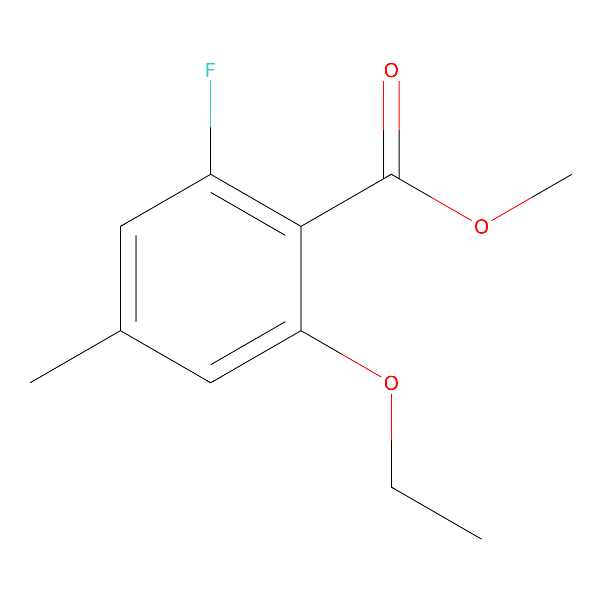 Methyl 2-ethoxy-6-fluoro-4-methylbenZoate molecular structure, CAS 2383750-54-5